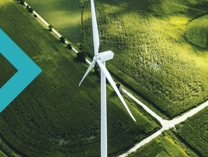 Wind turbine in farmer's field