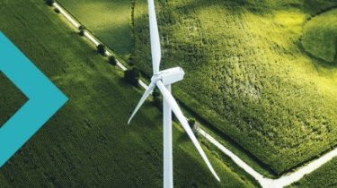 Wind turbine in farmer's field