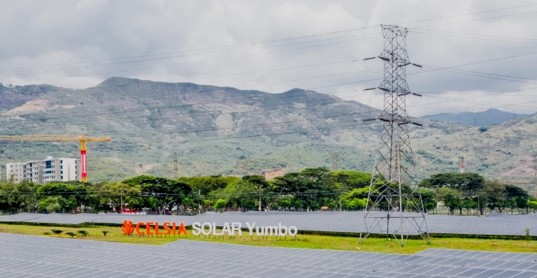 Solar panels at Celsia Solar Yumbo in Columbia