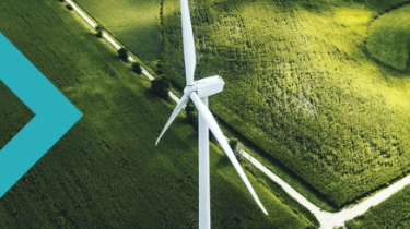 Éolienne dans un champ agricole