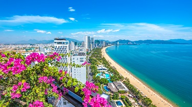 Tropical coastline in Vietnam