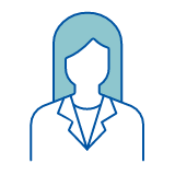 Graphic showing the head and shoulders of a woman wearing a business suit