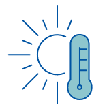 Représentation graphique du soleil et d'un thermomètre