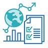 Image of city outline, globe and checklist representing ESG opportunity in markets