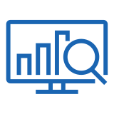 Icon of graph on computer