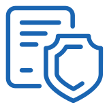 Icon of paper with risk symbol