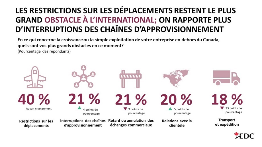 Les principaux obstacles des entreprises canadiennes pendant la pandémie.